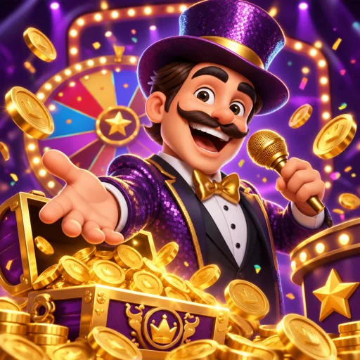 cartão de game show de cassino com roda de prêmios
