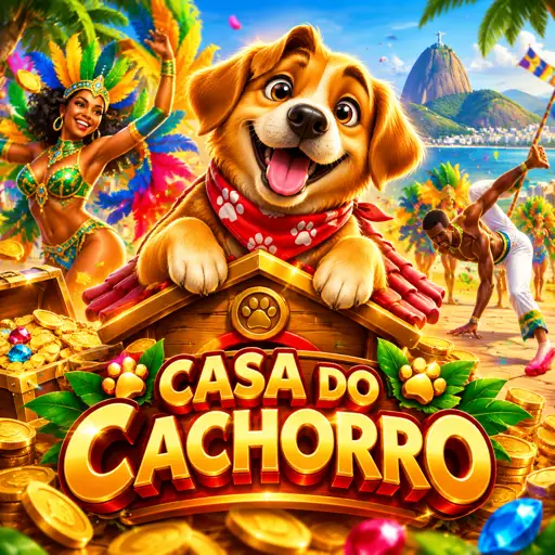 Cartão do slot The Dog House com cachorros em cenário colorido