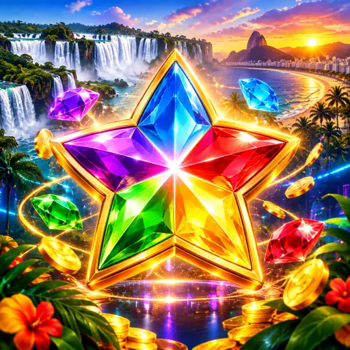 Cartão do slot Starburst com joias e wild colorido