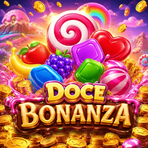 Cartão do slot Sweet Bonanza com frutas e doces coloridos